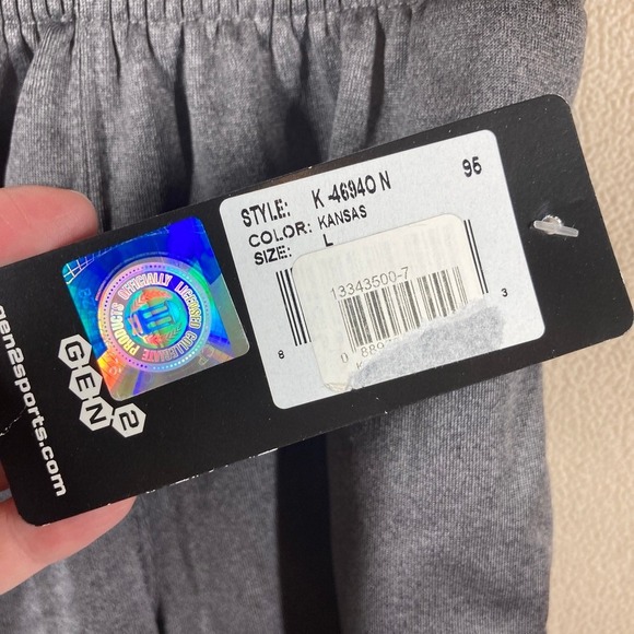 NWT Gen2‎ Kansas University Jayhawks Track Pants Youth 7 Grey Classic Athleisure - Picture 4 of 6